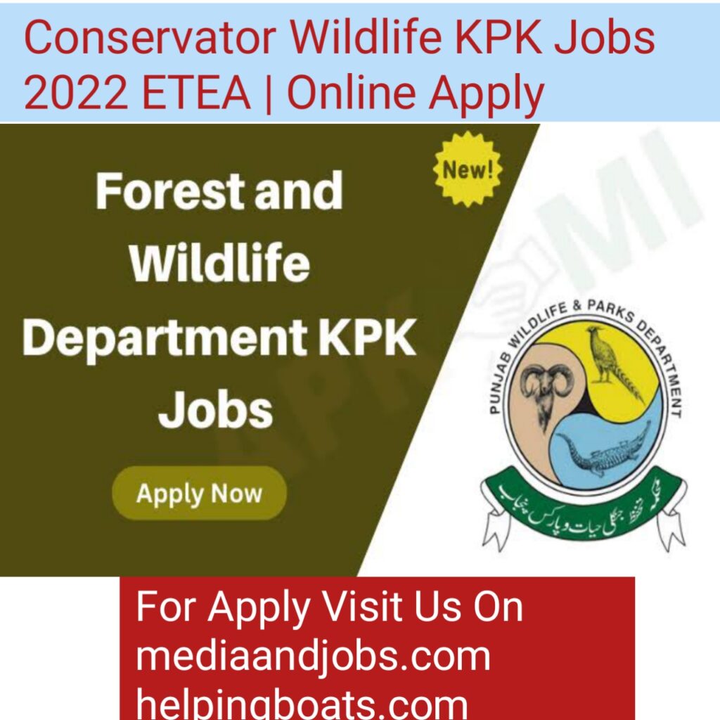 Conservator Wildlife KPK Jobs 2022 ETEA | Online Apply