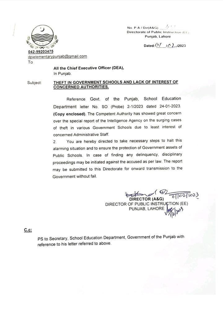 Instructions For Schools Headmasters 2023 - Latest Notification