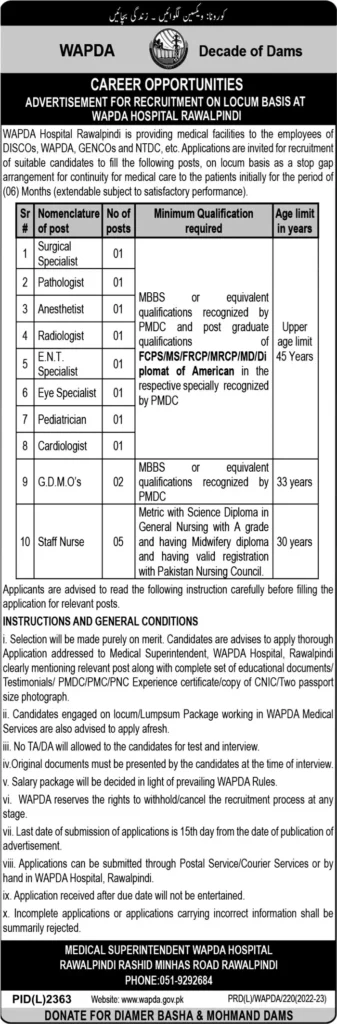 New WAPDA Jobs 2023