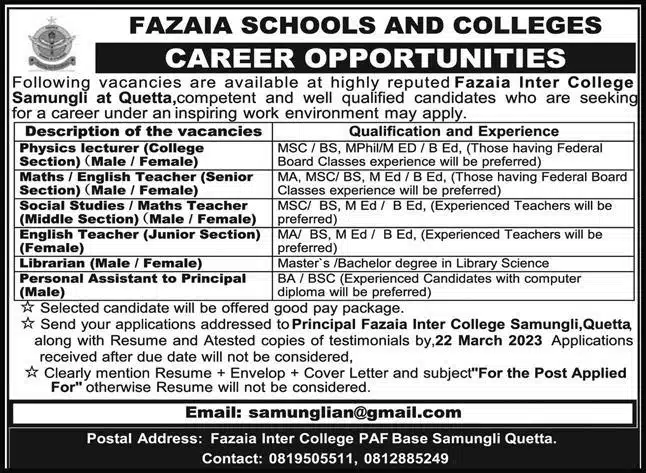 EDUCATORS AND LECTURERS JOBS