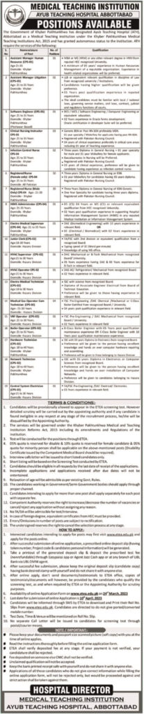 Ayub Teaching Hospital Jobs