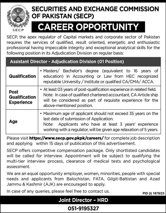 Information Technology & Telecommunication Jobs 2023 || SECP Advertisement