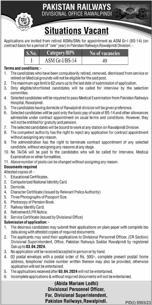 Pakistan Railway Jobs 2024: Online Download Application Form