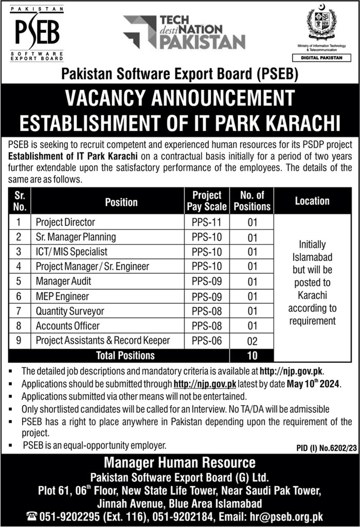 Pakistan Software Export Board (PSEB) Jobs 2024: Opportunities in the IT Sector