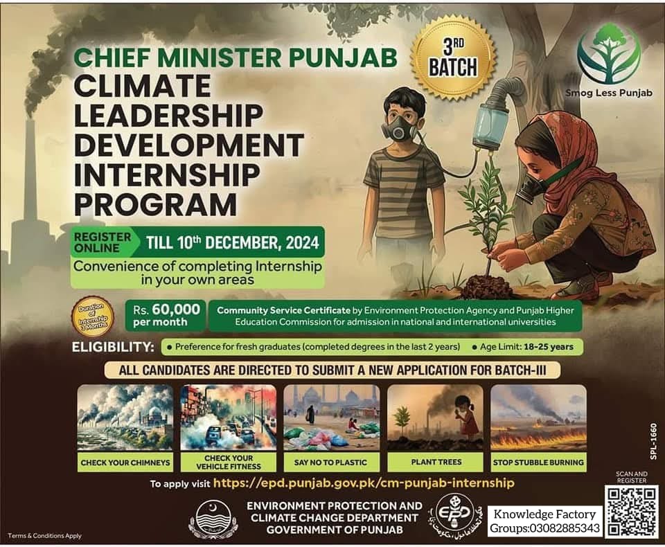 Chief Minister Punjab Climate Development Internship Program