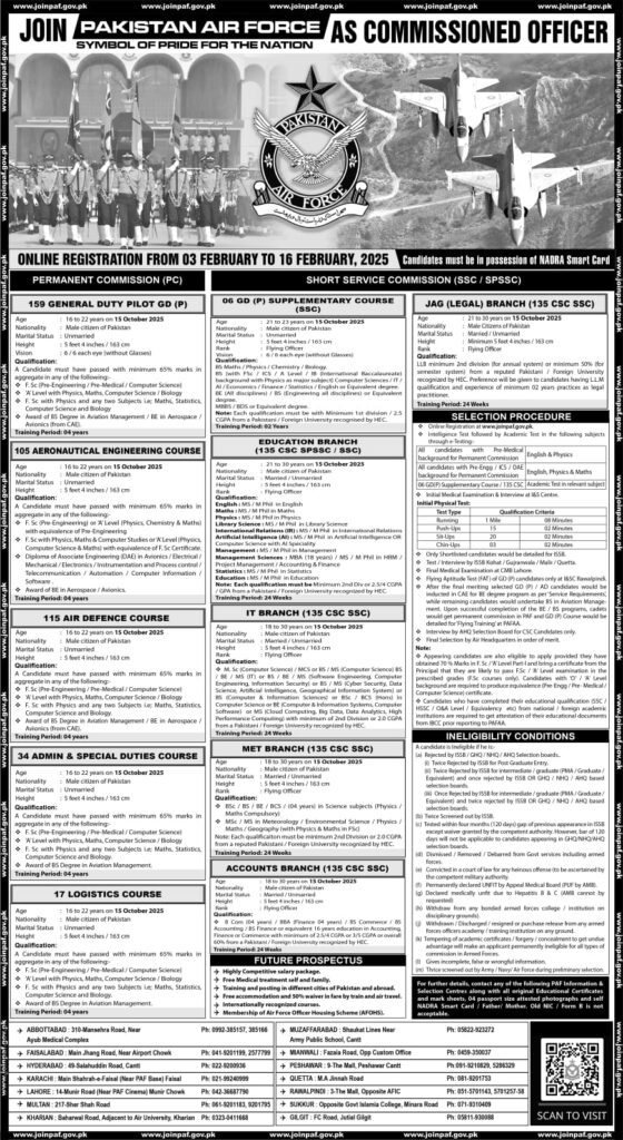 Join PAF As Commission Officer Online Registration February 2025