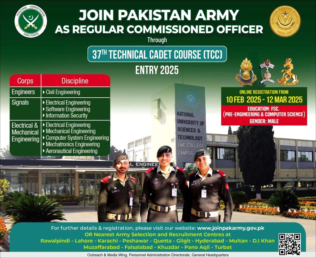 Join Pakistan Army Through TCC Entry 2025