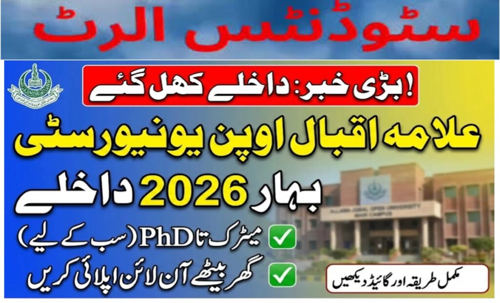 AIOU Spring 2026 Admissions Open - Apply for BS MS MPhil PhD & More Programs